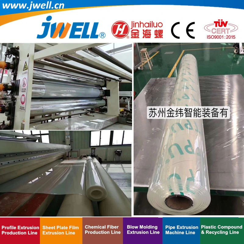 Jwell -TPU Film Making Machine Extrusoin Plastic Recycling Machinery Used in Field of Shoe Clothes Sport Equipment and Car Seat Material