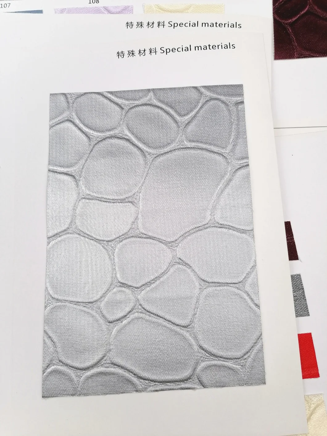 Decorative Material of Leather Fabric with Small Stone Pattern