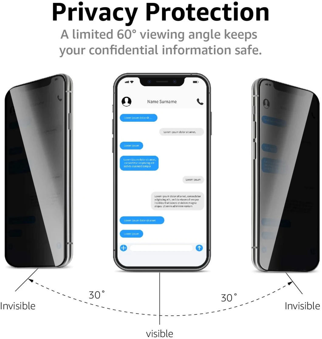 Outdoors Privacy Protection TPU Screen Protctor Film Anti Peep for Any Mobile Phone Modes