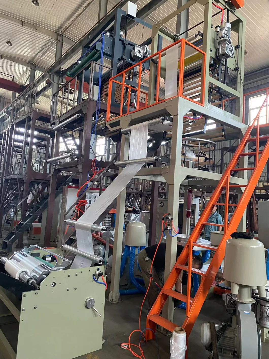 Automatic High Speed Rotating Die Head Industrial Agricultural HDPE LDPE PE Blown Film Machinery Extruder Biodegradable Plastic Bag Film Blowing Machine Price