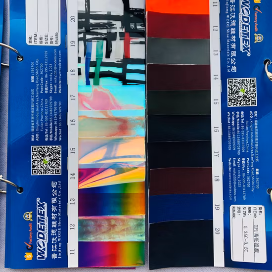 TPU Raw Material Shoe Upper No Sewing Bonding for Logos and Label TPU High and Low Temperature Film Matte TPU Film for Shoes